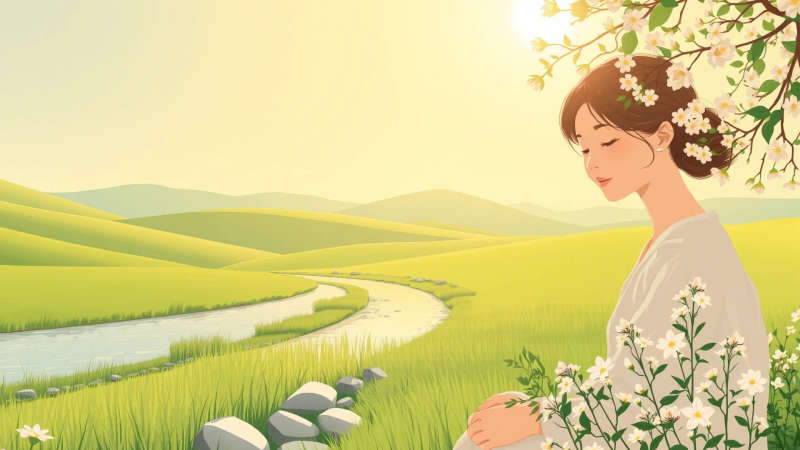 Paz serena en un jardín natural