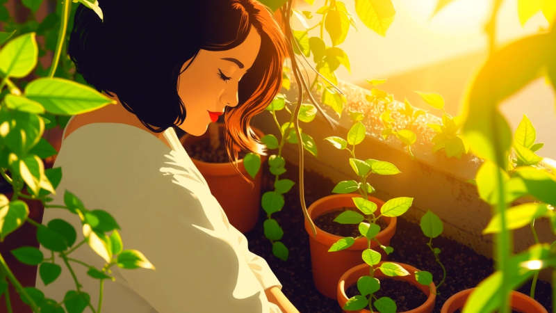 Un jardín tranquilo irradia serenidad y vida
