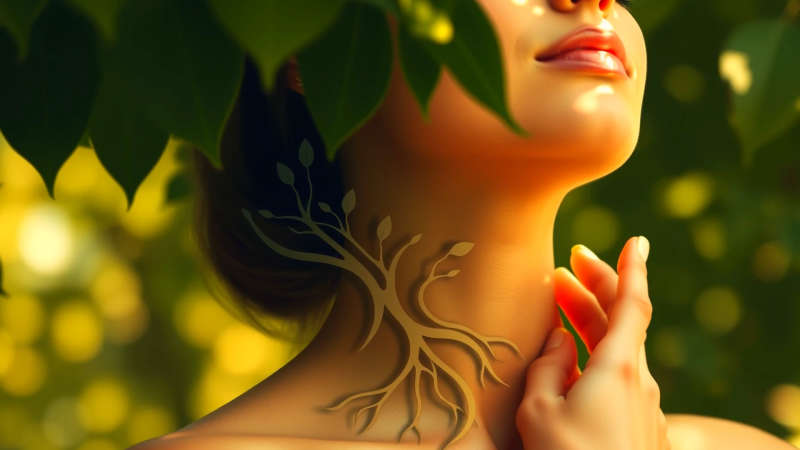 Serenidad natural y bienestar femenino radiante