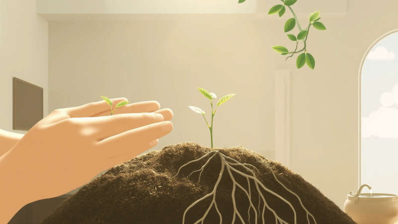 Crecimiento sereno y cuidado natural