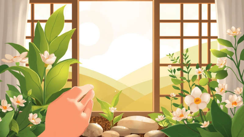 Un jardín sereno irradia paz y calma