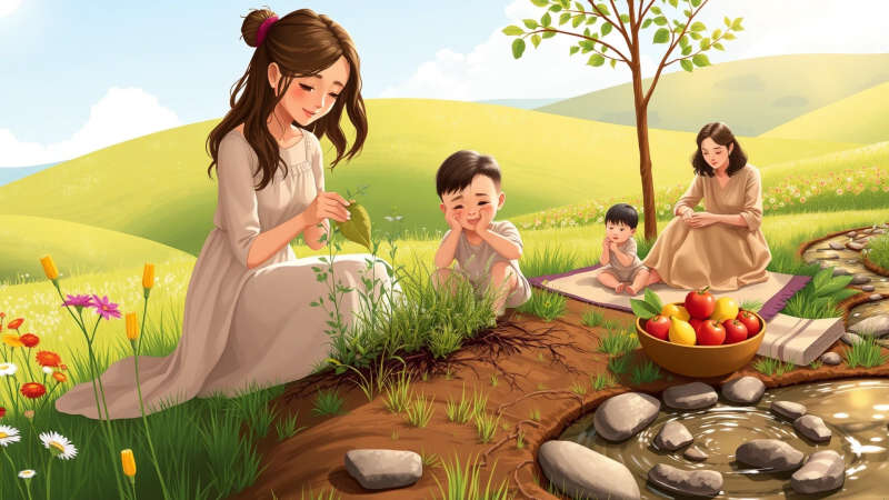 Armonía natural y serena prosperidad familiar