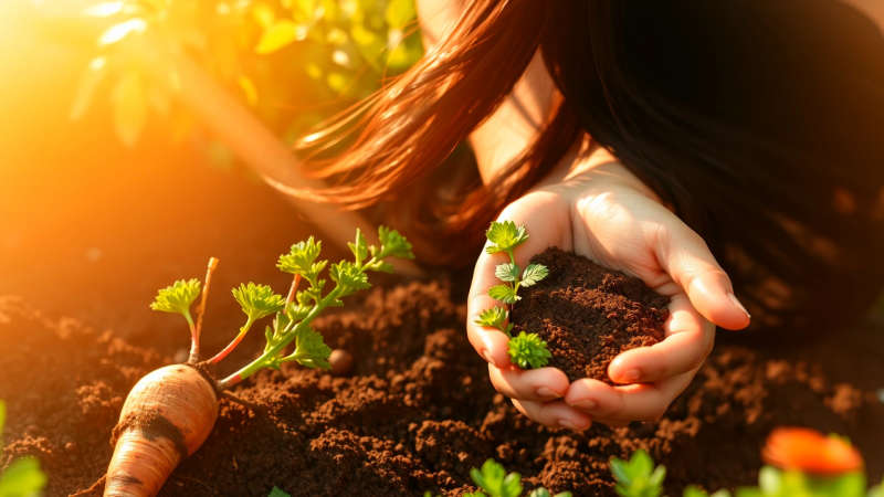 Serena ilustración de un jardín armonioso