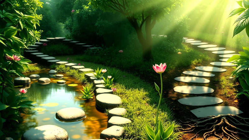 Un jardín sereno inspira calma y vida