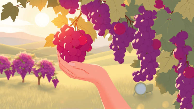 Abundancia serena y cálida en el viñedo