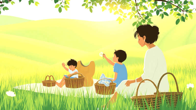 Paz y serenidad en un prado soleado