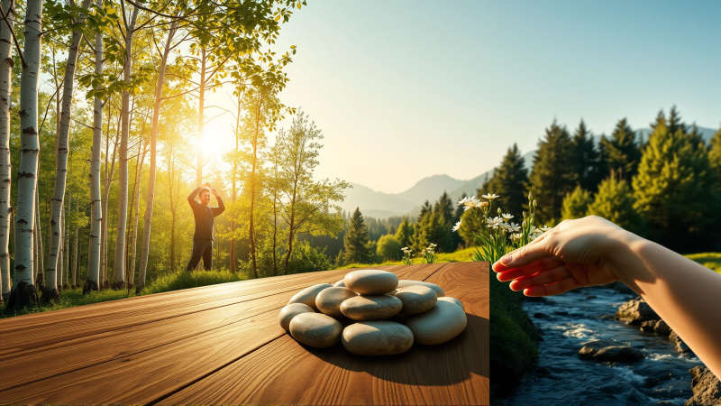 Paz serena en un bosque iluminado