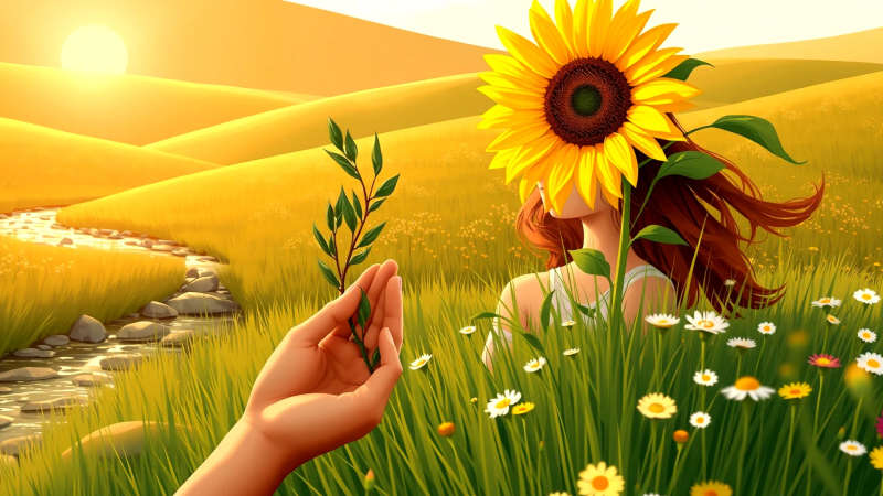 Paz serena en un paisaje natural