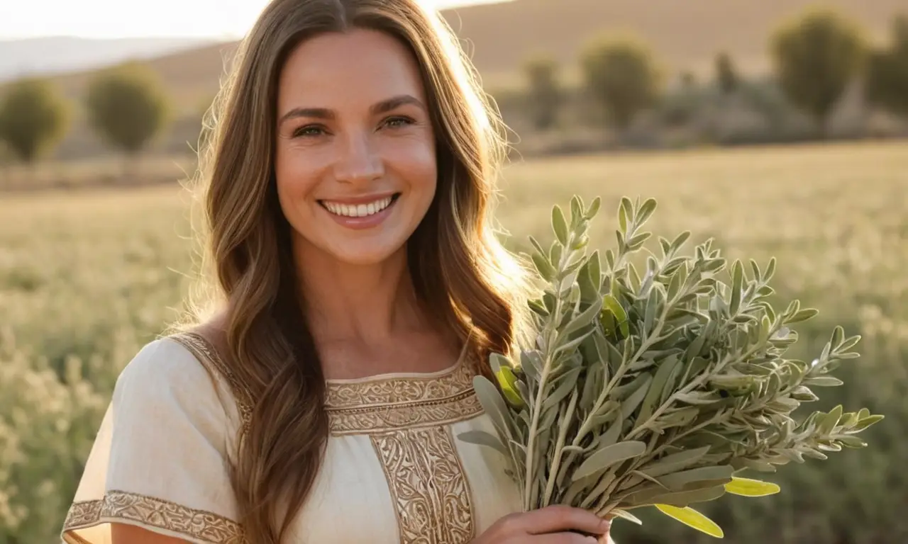Una mujer radiante celebra la sabiduría y belleza de la naturaleza