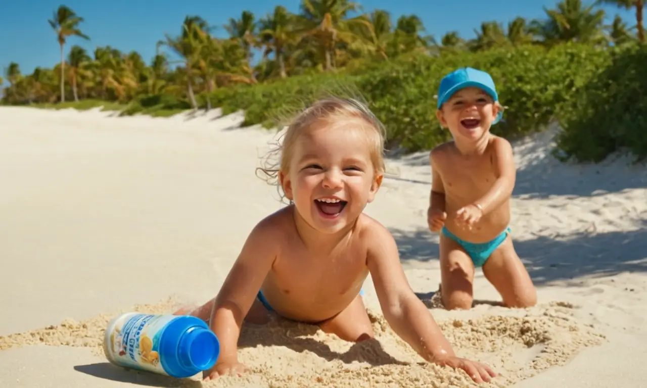Un día perfecto de playa con familia feliz