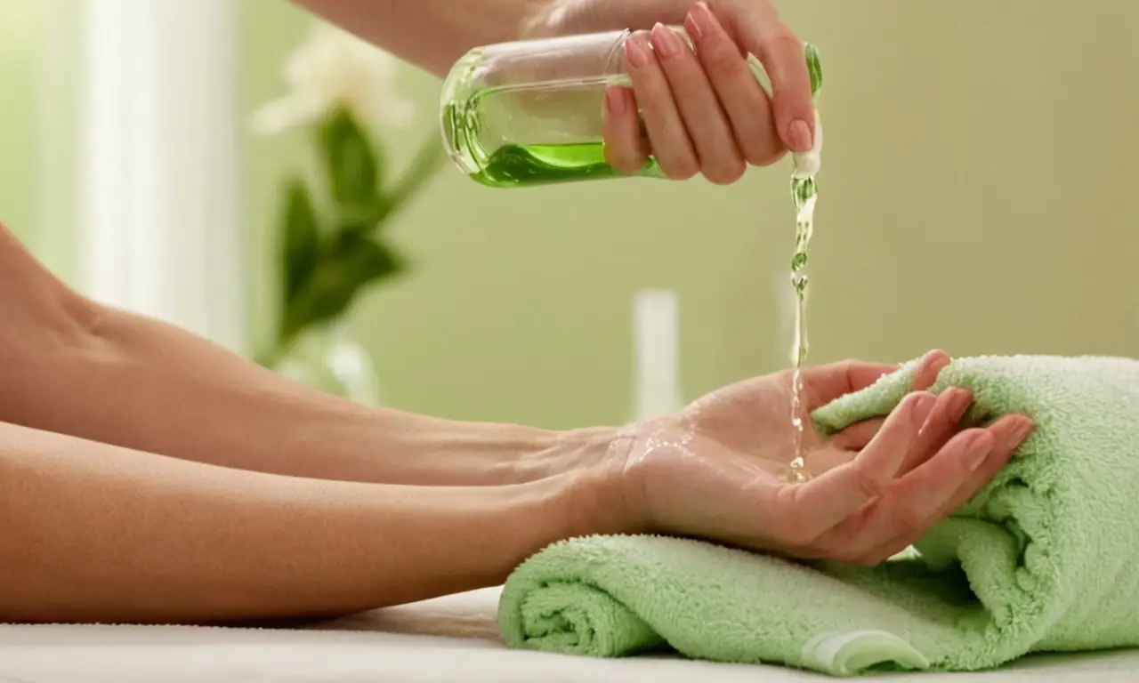 Una mujer disfruta de un relajante tratamiento facial en un ambiente spa