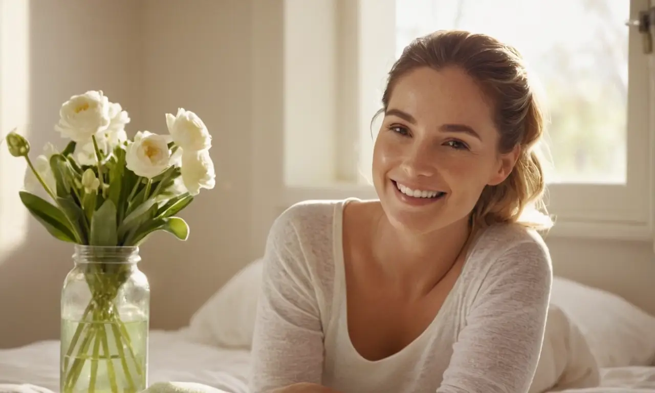 Una mujer disfruta de un momento de paz y belleza